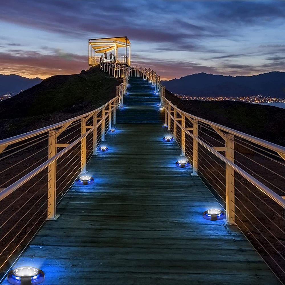 ZAIJIE24 Đèn LED Âm Đất 12 Bóng Sử Dụng Năng Lượng Mặt Trời