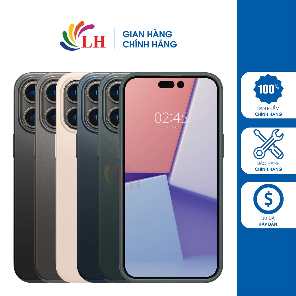 Ốp lưng chống sốc hỗ trợ sạc không dây Spigen Thin Fit iP 14 Pro Max/14 Pro/14 Plus/14 - Hàng chính hãng