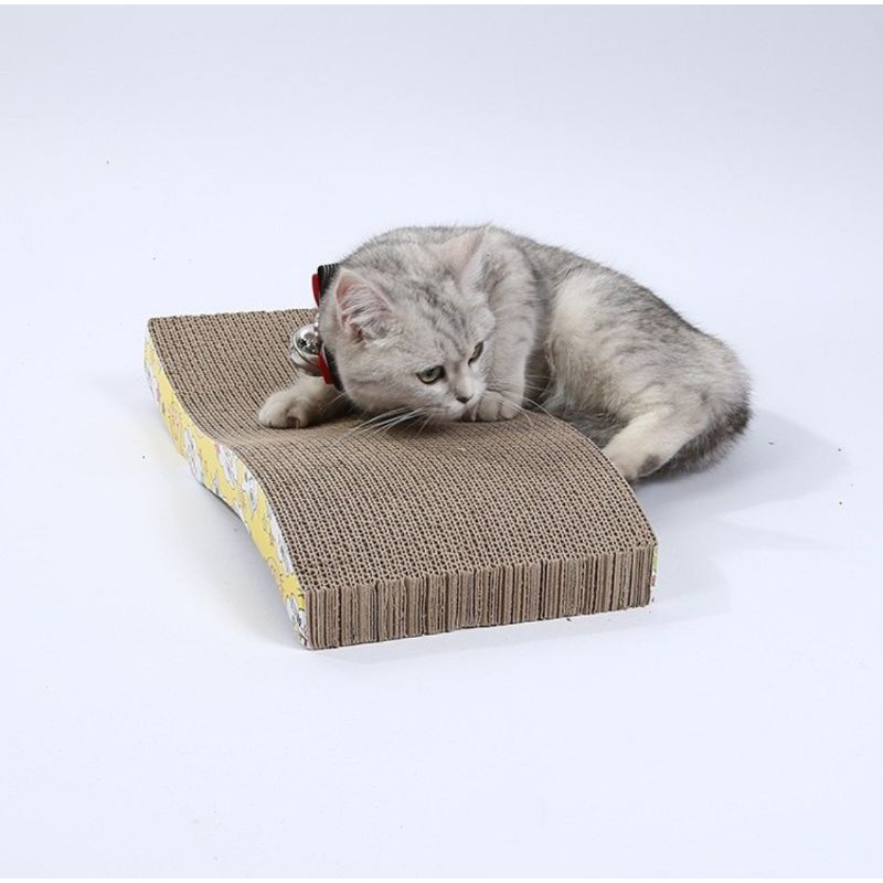Bàn cào móng cho mèo giấy hình gợn sóng tẩm sẳn Catnip