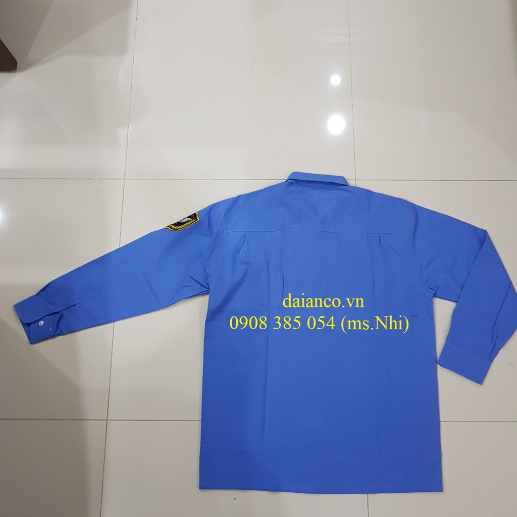 ÁO BẢO VỆ TAY DÀI VẢI KAKI CÓ LOGO- HÌNH THẬT, HÀNG SẴN