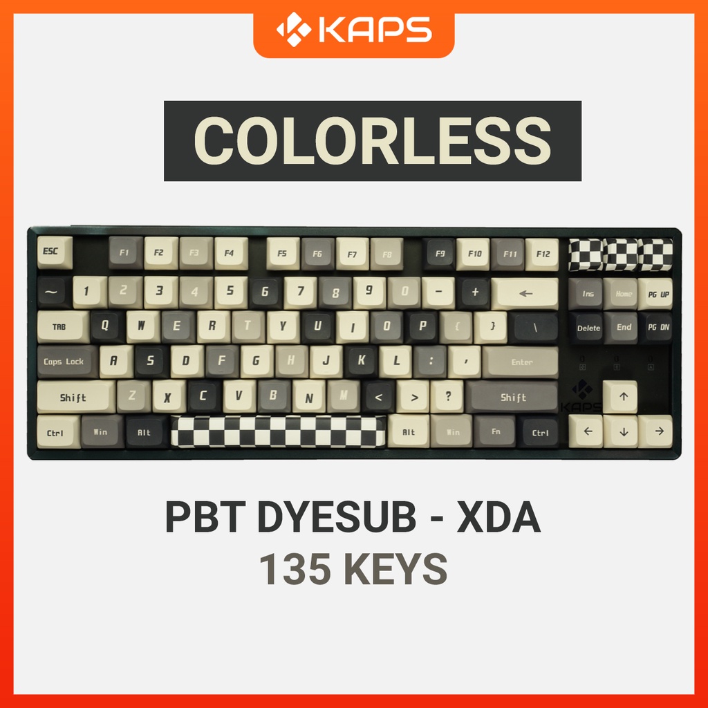 Keycap Colorless PBT profile XDA in dyesub 135 nút cho bàn phím cơ layout 108/104/98/87/84/75/68/64/61