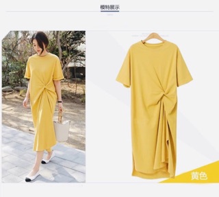 Đầm suông xoắn eo