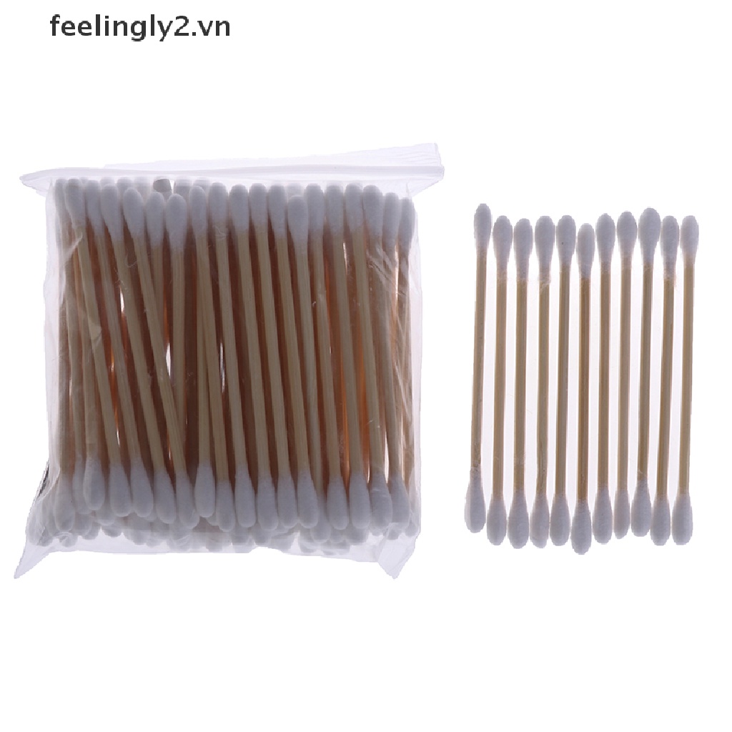 Set 100 Bông Cotton 2 Đầu Sử Dụng Một Lần Tiện Lợi