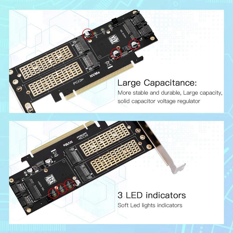 Thẻ chuyển đổi 3 trong 1 NGFF Msata SSD dành cho 2280 / 2260