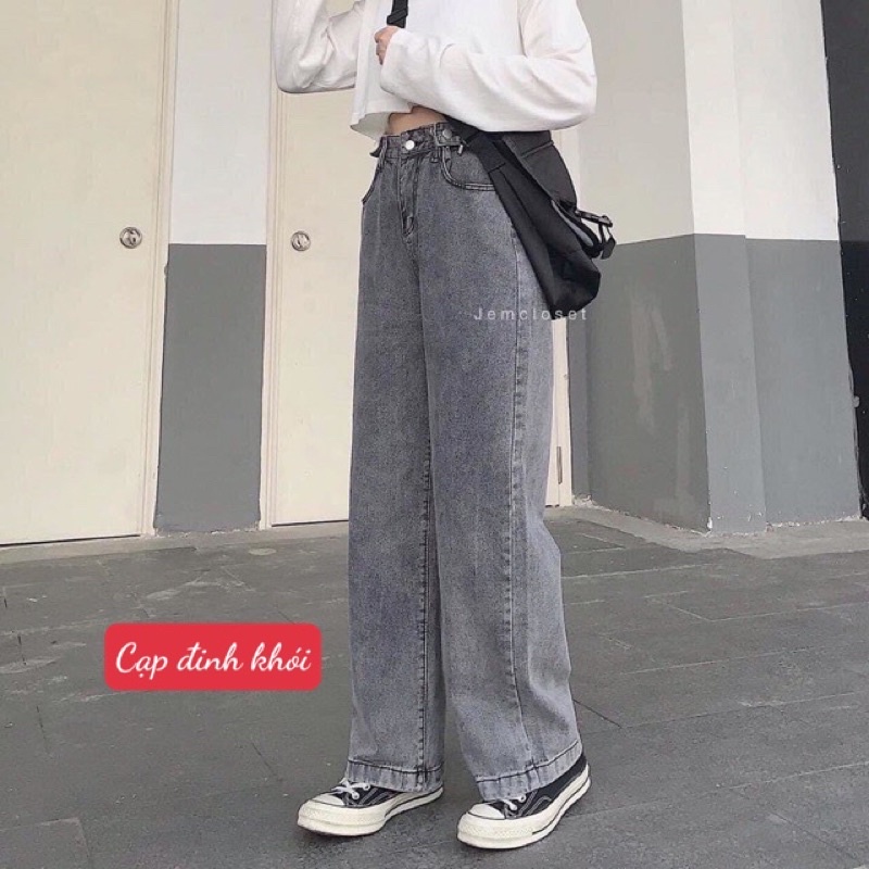 Quần bò ống rộng cạp đinh cúc TC6