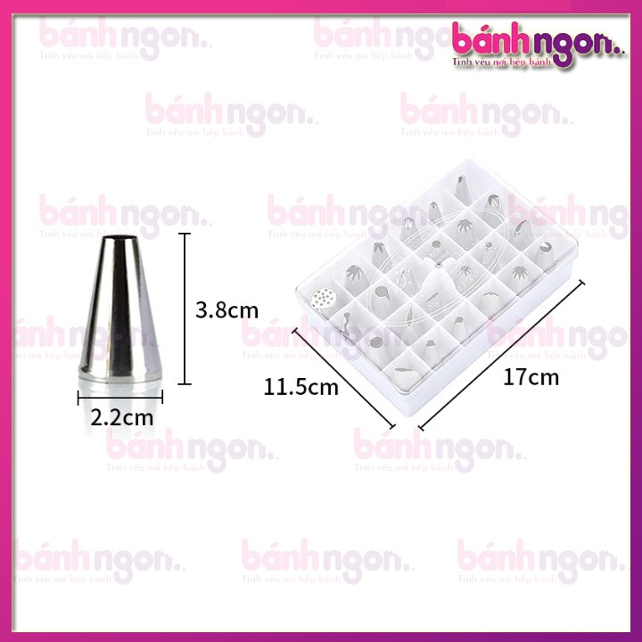 Bộ đui bắt bông kem cơ bản 24 chiếc size nhỏ + trung