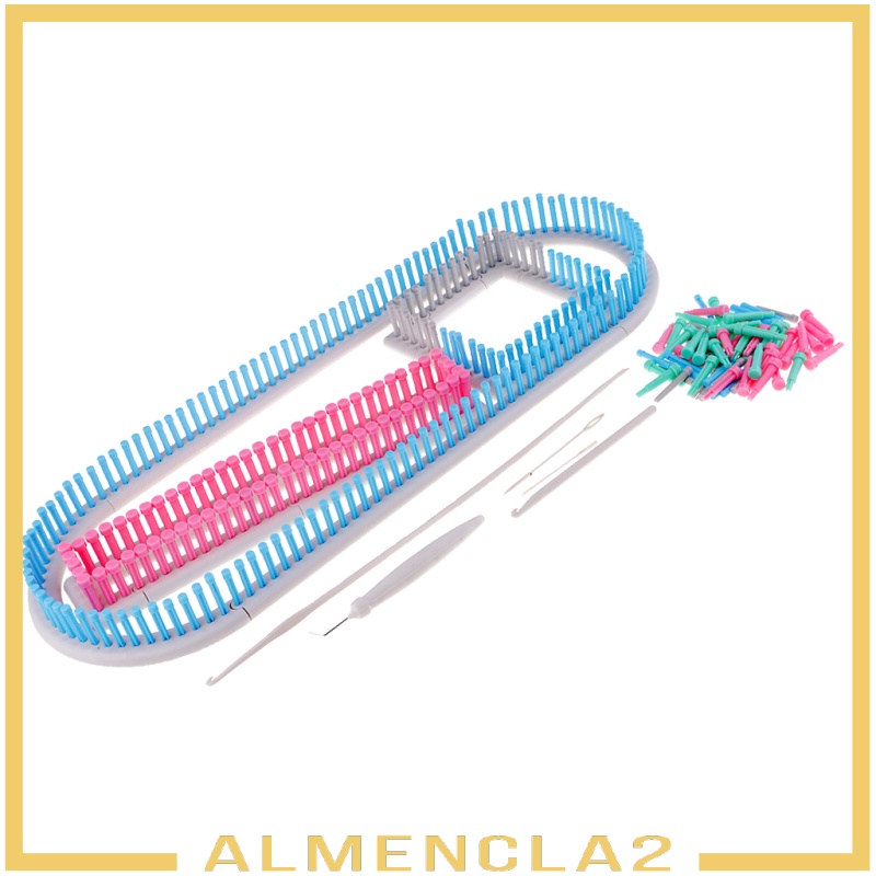 [ALMENCLA2] Knitting Looms Crochet Yarn Needles Board Craft Kit Socks Gloves Hats Making