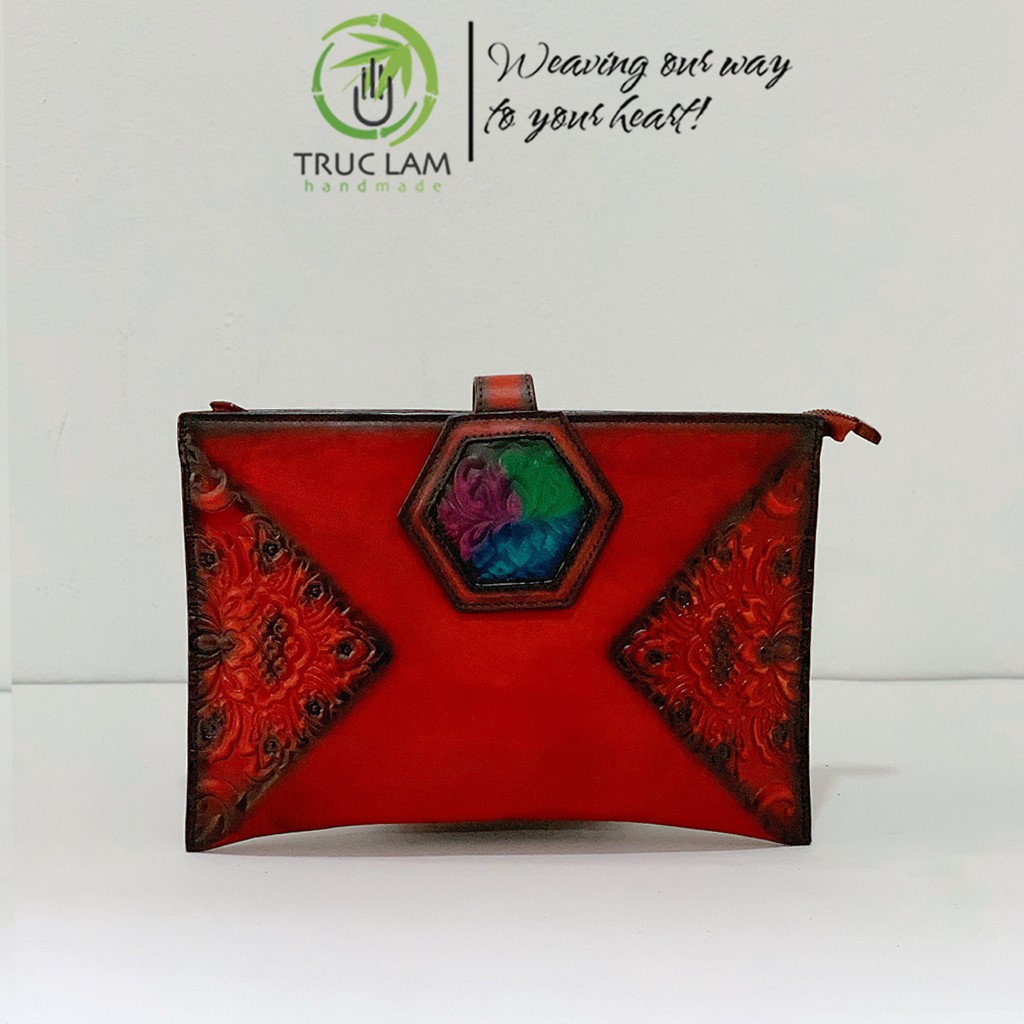 Ví Clutch Dự Tiệc Thời Trang Nữ Cầm Tay Da Thật Cao Cấp Trúc Lâm Handmade.