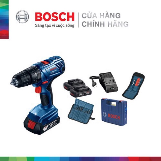 Máy khoan vặn vít dùng pin động lực Bosch GSB 180-LI - phụ kiện MỚI