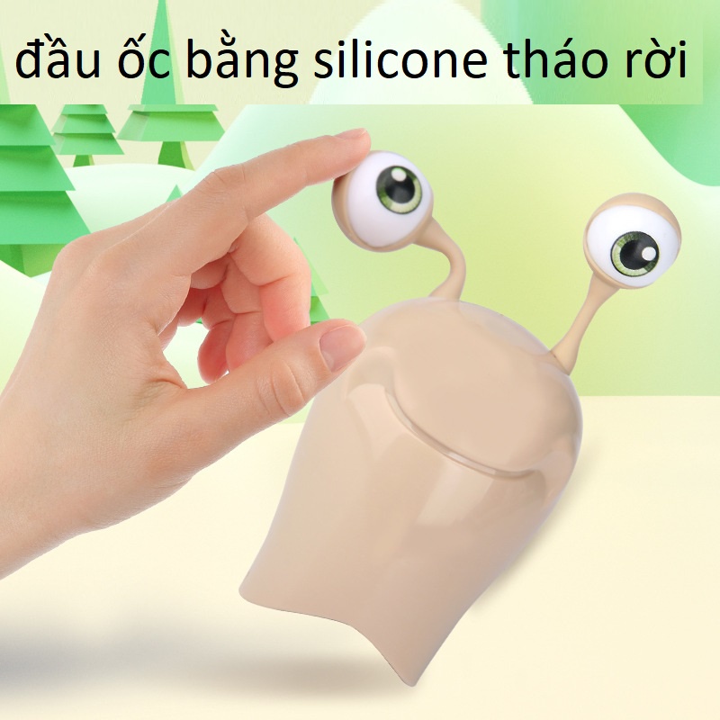 Đồ Chơi Xe Ốc Sên Xoay 360 VuongQuocTreTho Có Đèn Led Xoay Nhiều Màu Và Âm Nhạc Vui Nhộn, Tự Động Chuyển Hướng