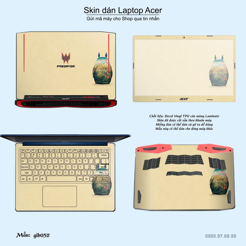Skin dán Laptop Acer in hình Ghibli photo (inbox mã máy cho Shop)