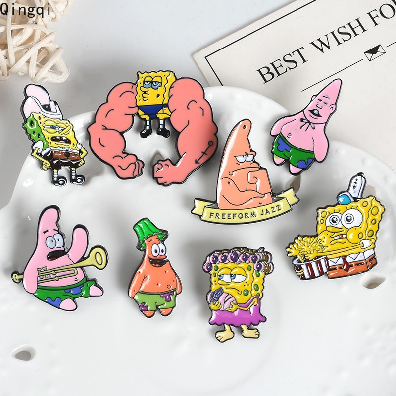 Ghim cài áo Miss Zoe tráng men kiểu hoạt hình Spongebob Squarepants Patrick Starbrooch vui nhộn cho trẻ em/ người yêu