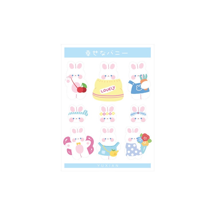 Sticker cute dễ thương, hình dán 2 miếng sticker trang trí sổ vở, điện thoại, vali giá rẻ