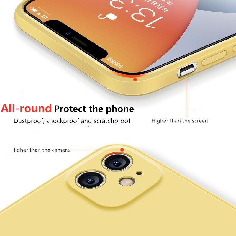 Ốp điện thoại silicon mềm dáng vuông 16 màu sắc cho iPhone 13 12 Pro Max 12 13Pro XS