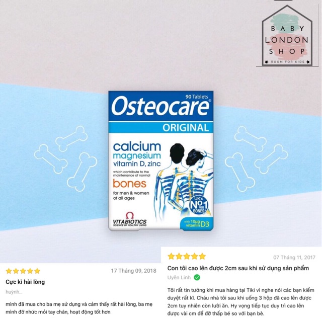 Canxi Osteocare Original dạng viên bổ sung canxi cho cả gia đình