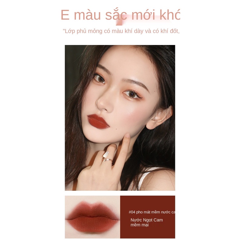 【vibely】Zhizhi stick lip mud matte velvet matte lip glaze không dễ phai, chống dính cốc, màu đỏ thuần phong cách hot, giao hàng trong ngày | BigBuy360 - bigbuy360.vn