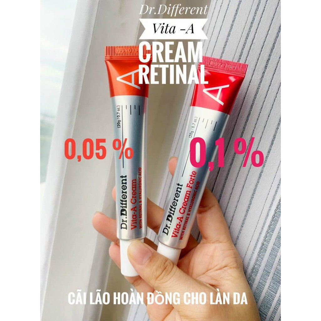 full tuýt [auth] Kem nám tàn nhang mụn vitamin A Retinal Dr.different vita A cream forte .