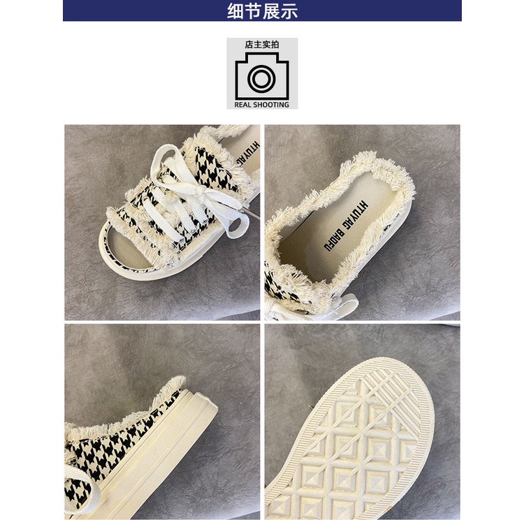 Xăng Đan Đi Biển Vải Canvas Thời Trang Mùa Hè 2021 Cho Phụ Nữ
