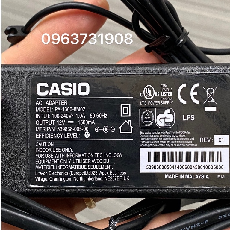 Adapter nguồn cho đàn organ casio ctk 5000 chính hãng