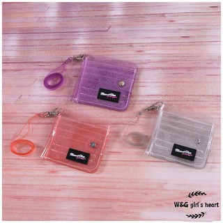W&G Ví mini mặt dây chuyền nhựa trong suốt ví tiền xu