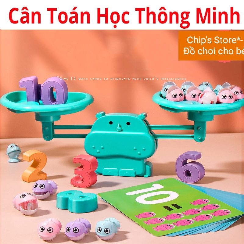 Bộ đồ chơi câu cá hà mã toán học 4in1 cho bé