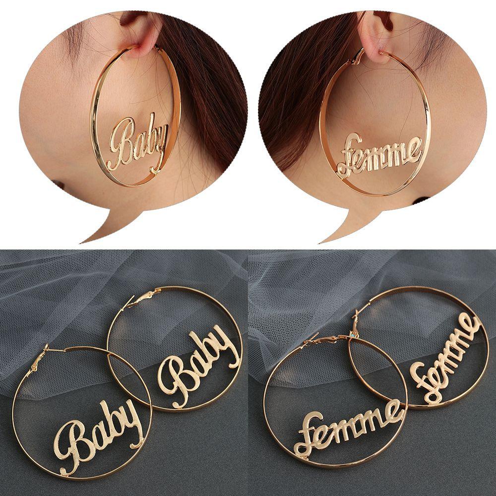 ❀Karen❀ Khuyên Tai Tròn Phong Cách Punk|Khuyên Tai Hình Tròn Lớn