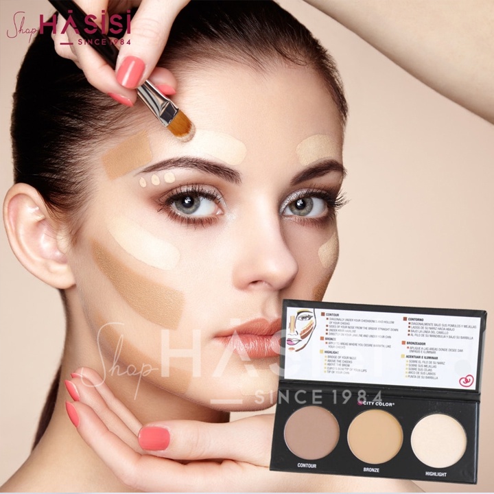 PHẤN TẠO KHỐI 3 Ô CITY COLOR CONTOUR EFFECTS PALETTE
