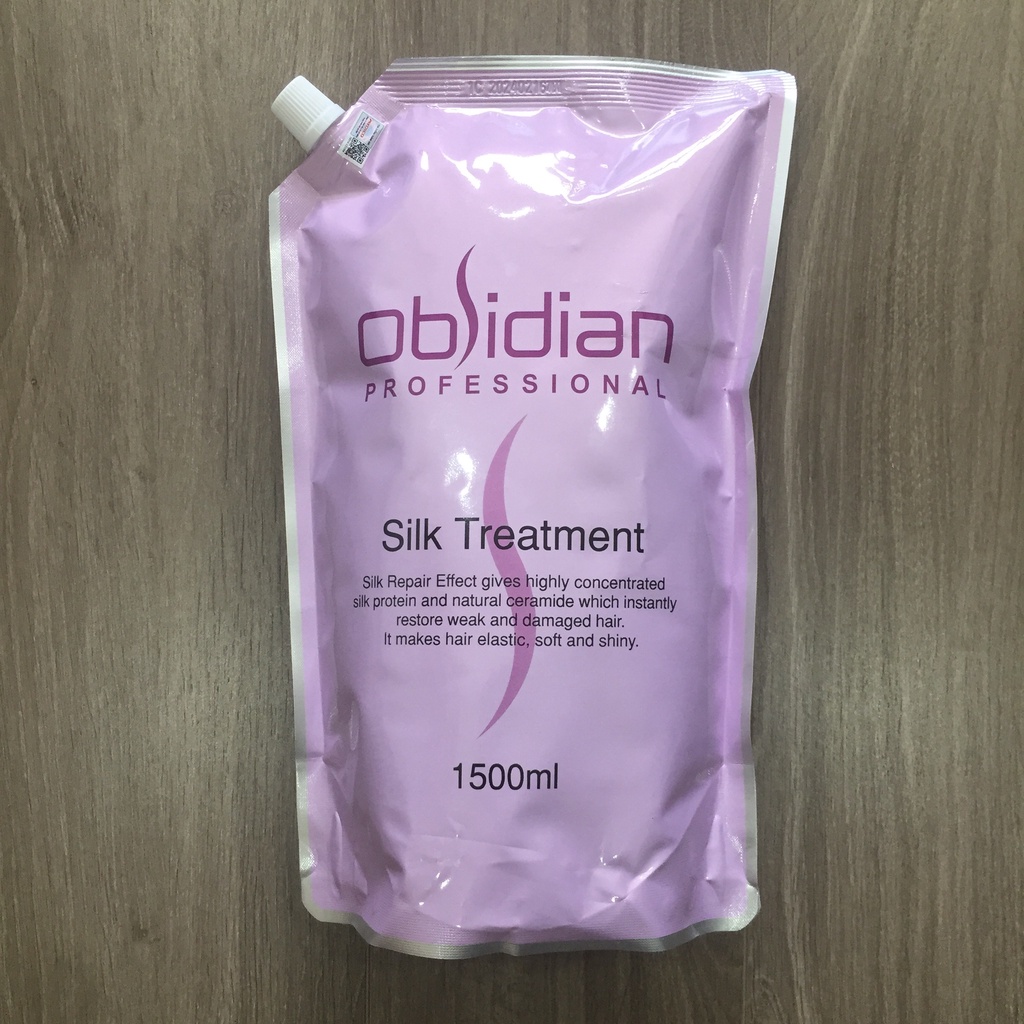 Túi dầu hấp ủ dưỡng tóc Obsidian siêu mượt phục hồi tóc Obsidian Silk Treatment 1500ml