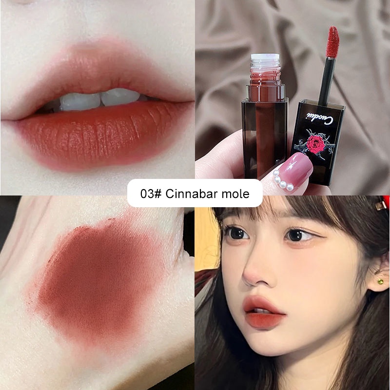 ✨✨Son Môi Đất Sét Không Phai Không Dính Thành Cốc Màu Trắng Mờ Tiện Dụng