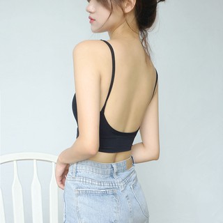 Áo Bra Len Tăm Khoét Lưng Cực Sexy Có Mút Mỏng Nâng Ngực Nhẹ, Có thể Mặc Lót Trong Áo Vest Hoặc Bra Tập Yoga, Tập Gym