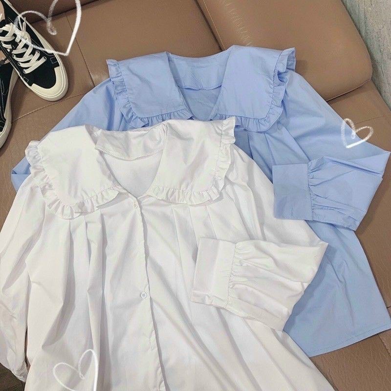 Sơ mi baby doll cổ bèo Michi
