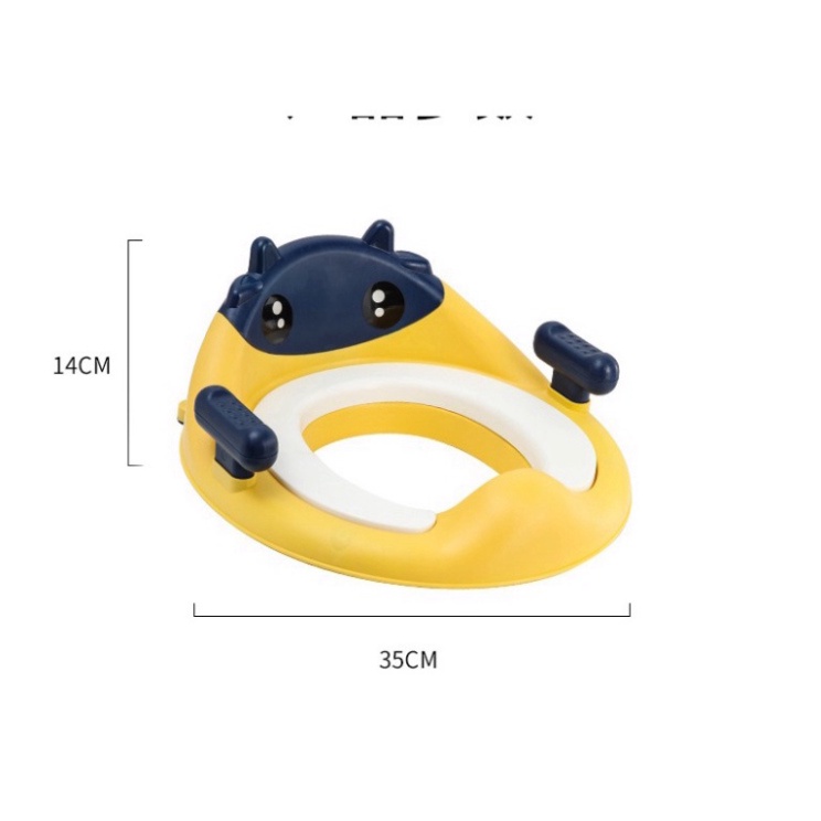 Bệ, nắp thu nhỏ bồn cầu, toilet cho bé đi vệ sinh/ Bệ lót thu nhỏ bồn cầu hình ếch cao cấp có tay vịn Babyjoy Mart
