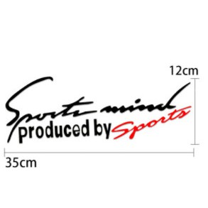 Tem xe decal logo chữ " SPORT MIND " cá tính, độc đáo