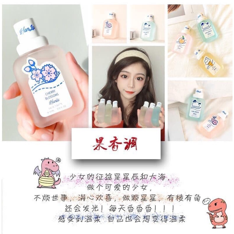 Xịt thơm quần áo nữ xịt thơm body 2 In 1 nước hoa gấu Hanlu Baby 50ml hương thơm nhẹ nhàng tự nhiên tươi mát AZ04