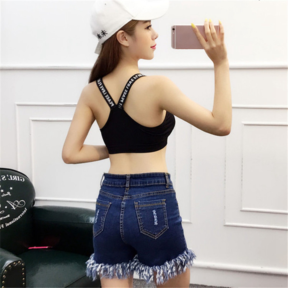 Áo Ngực Thể Thao Dạng Ống Quấn Hai Dây In Chữ Màu Trắng Đen Đơn Giản Cho Nữ Sinh
