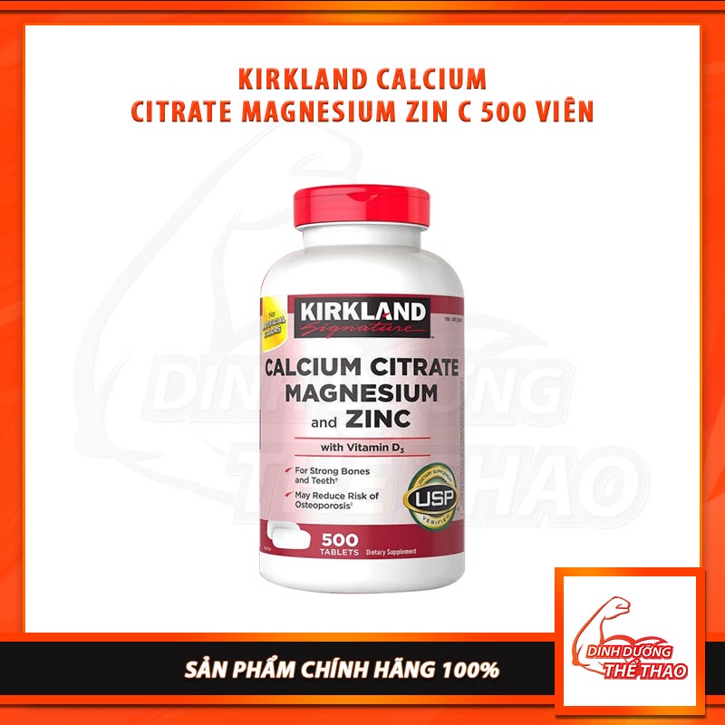 KIRKLAND CALCIUM CITRATE MAGNESIUM ZIN C 500 VIÊN Hỗ trợ xương khớp Mỹ