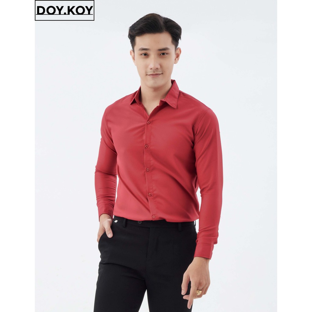 [Mã FAMAYMA2 giảm 10K đơn 50K] Áo sơ mi nam cổ bẻ bền đẹp áo sơ mi nam công sở tay dài trắng đen xanh đỏ- DOY.KOY | BigBuy360 - bigbuy360.vn