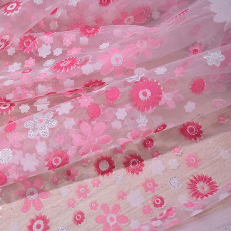 Rèm cửa chất liệu voan xuyên thấu họa tiết hoa lá thời trang kích thước 1x2m