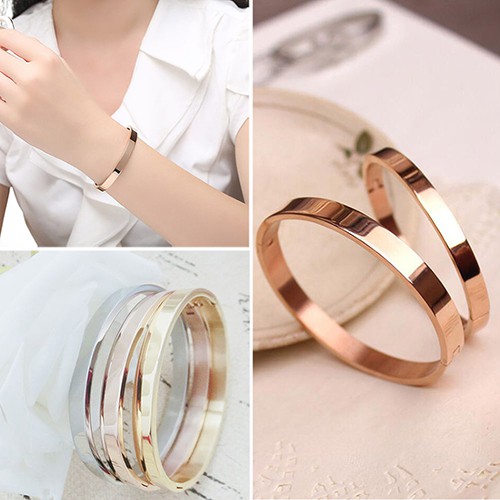 Vòng Tay Kim Loại Thiết Kế Đơn Giản Cho Nam Và Nữ