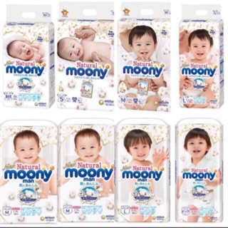 Tã Bỉm MOONY NATURAL Nội Địa Nhật quần L36/XL32