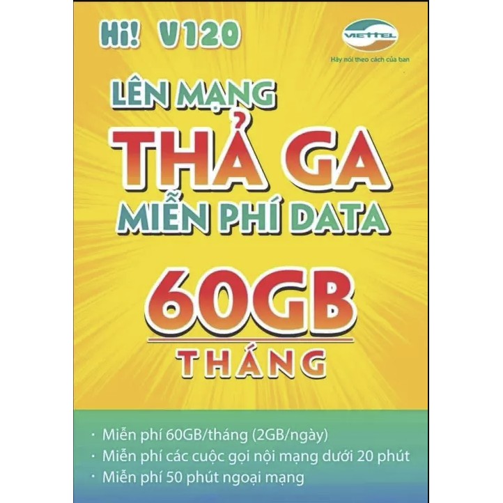 Sim 60GB số đẹp GIÁ SIÊU RẺ, v120