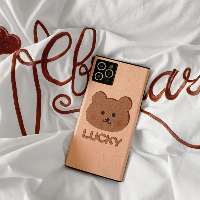Ốp điện thoại silicon hình gấu thích hợp cho IPhone 7 8Plus SE X XS XR XSMAX 11 11pro 11promax 12 12promax