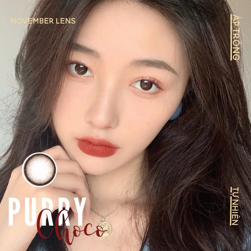 Kính áp tròng Purryy Choco Hàn Quốc tone nâu trầm tự nhiên