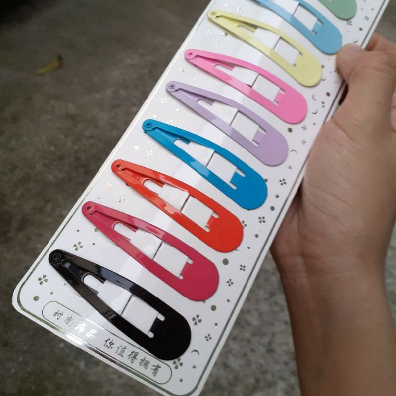 Vỉ 10 kẹp tách,kẹp bật màu phong cách Hàn Quốc