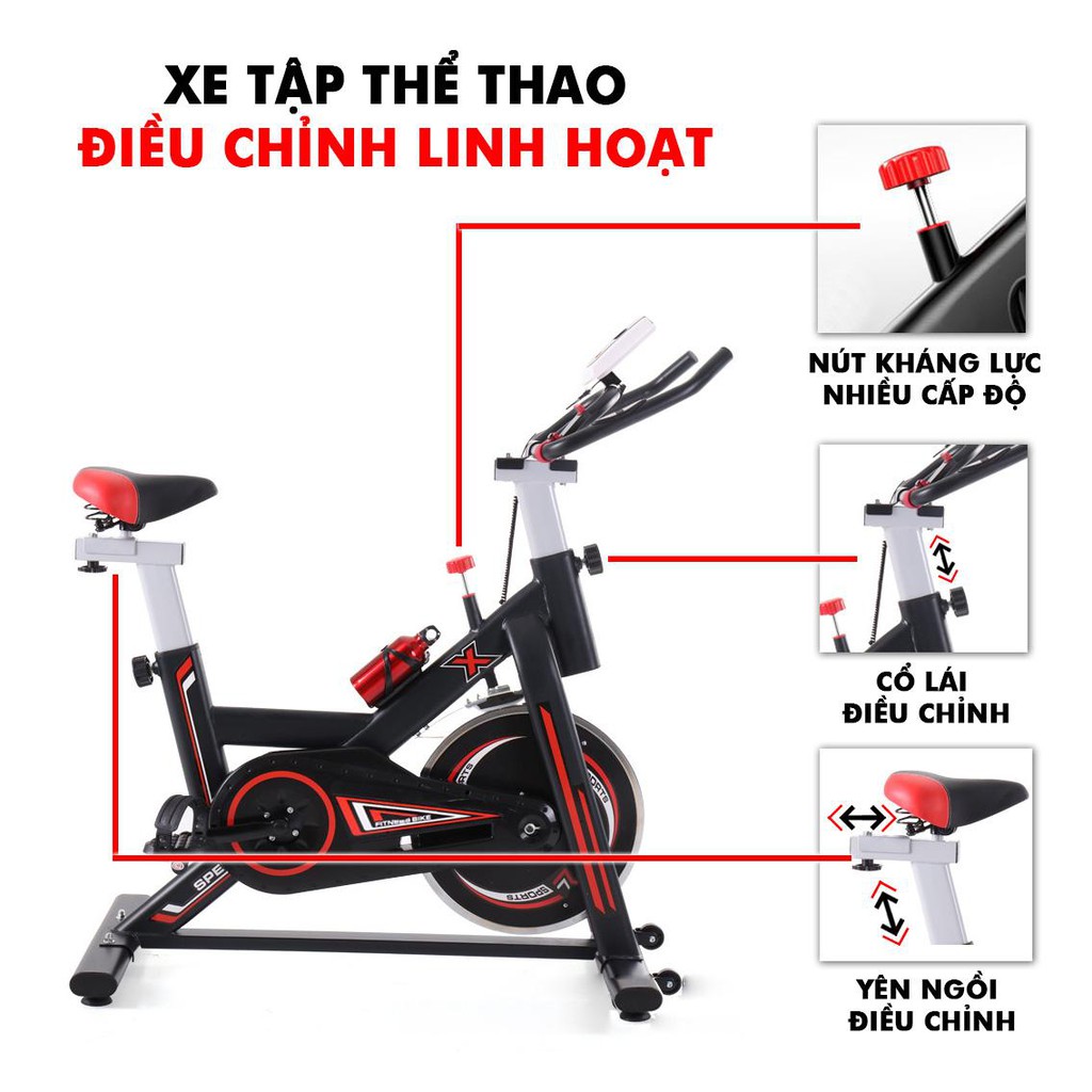 Xe đạp tập thể dục SAKITA X10 - Xe tập thể thao tại nhà - Máy tập gym đa chức năng - Khung Thép Cường Lực Chống Gỉ