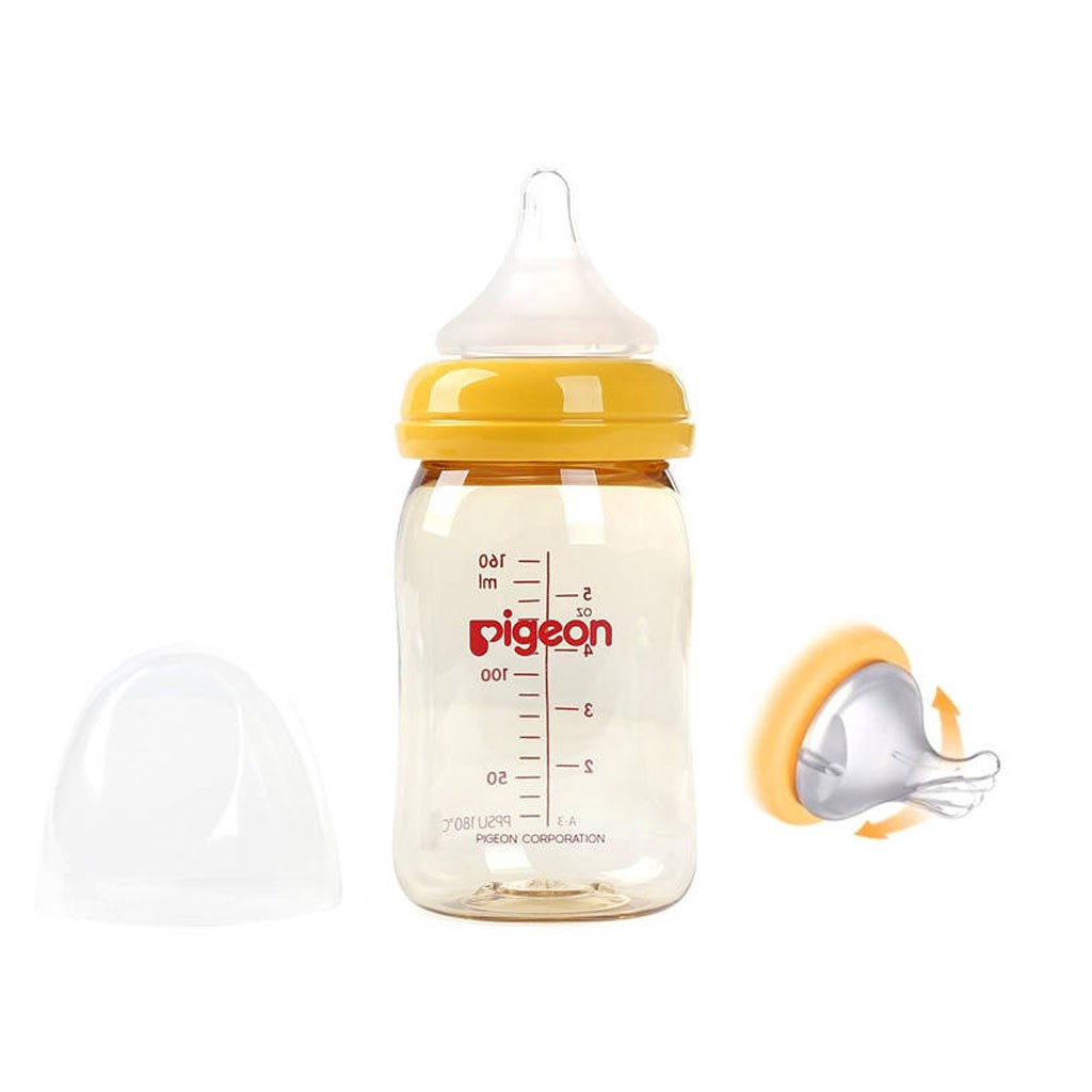 [CHÍNH HÃNG] Bình Sữa PPSU Pigeon SofTouch Peristaltic Plus 0+ Month Cổ Rộng 160ml