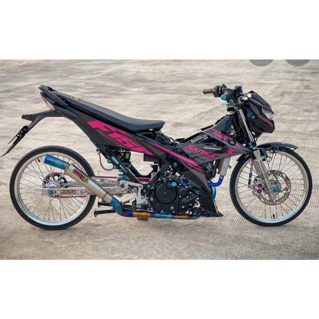 Tem rời in UV ép nhiệt cao cấp, Dán xe Raider FI đen. Decal chống nước, không bay màu