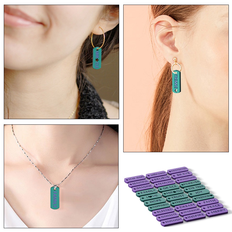 Khuôn Silicon Bảng Thẻ Chữ Tiếng Anh Size Nhỏ Làm Trang Sức