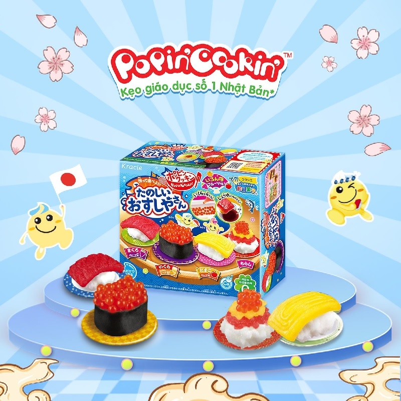 Kẹo Sáng Tạo Sushi Tanoshii Osushi Ya San Popin Cookin Yuwa Nhật Bản (28.5g/Gói)