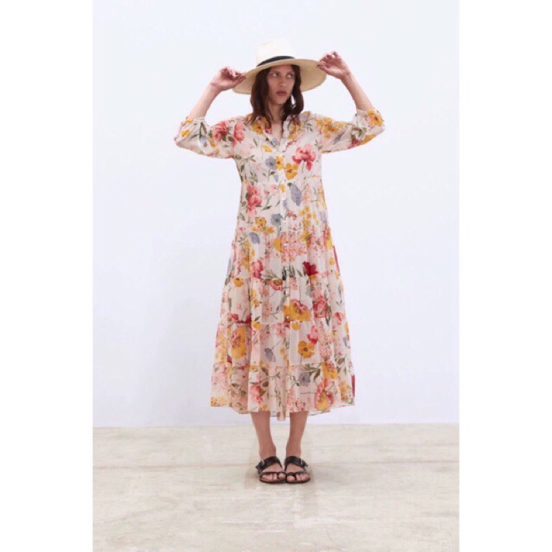 Đầm maxi vintage xinh đẹp Ảnh video thật